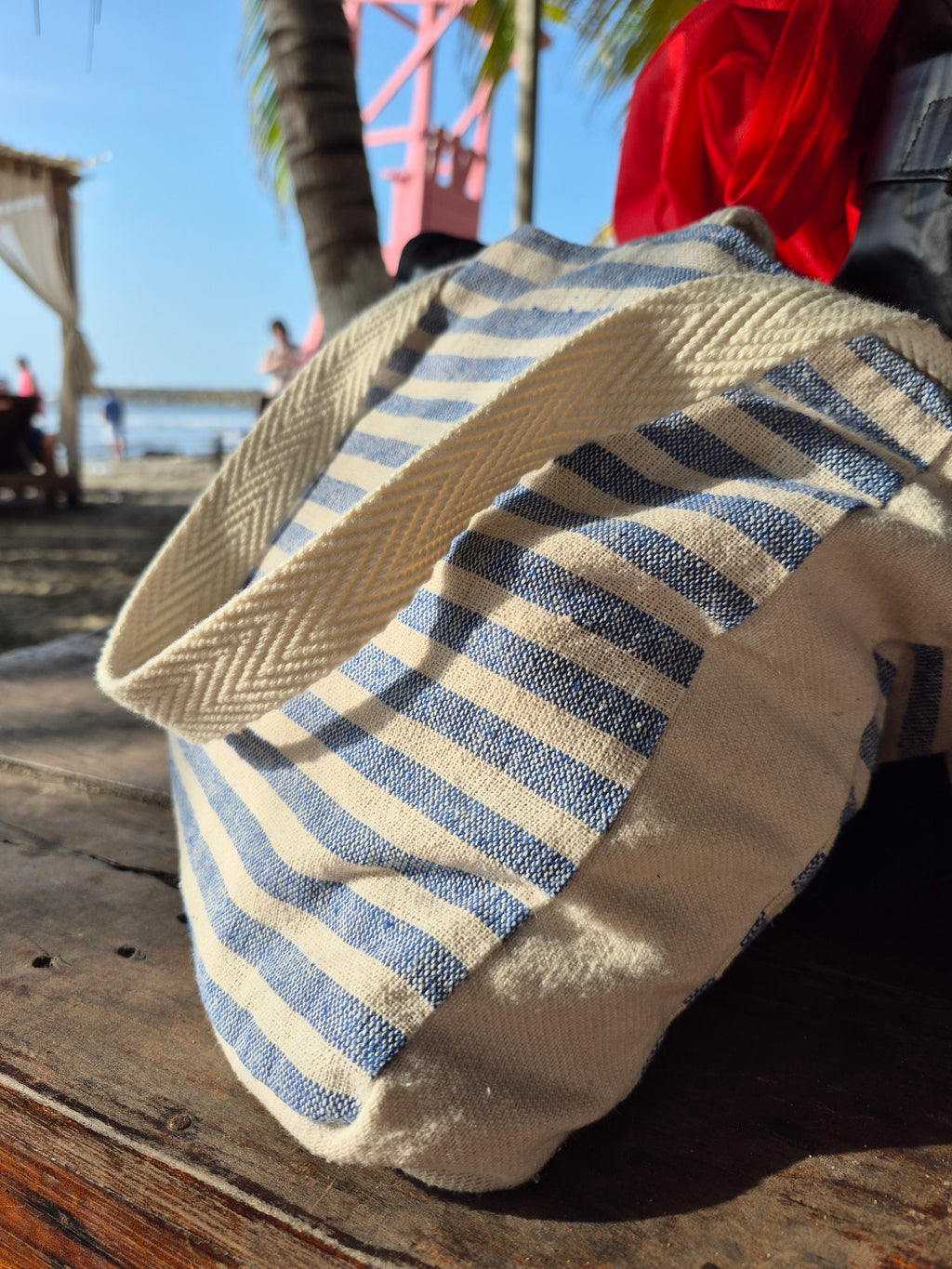 Mini Tote de Tela Reciclada - Rayas | Raiz Looma