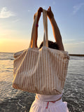 Bolso Playero de Tela Reciclada - Rayas | Raiz Looma