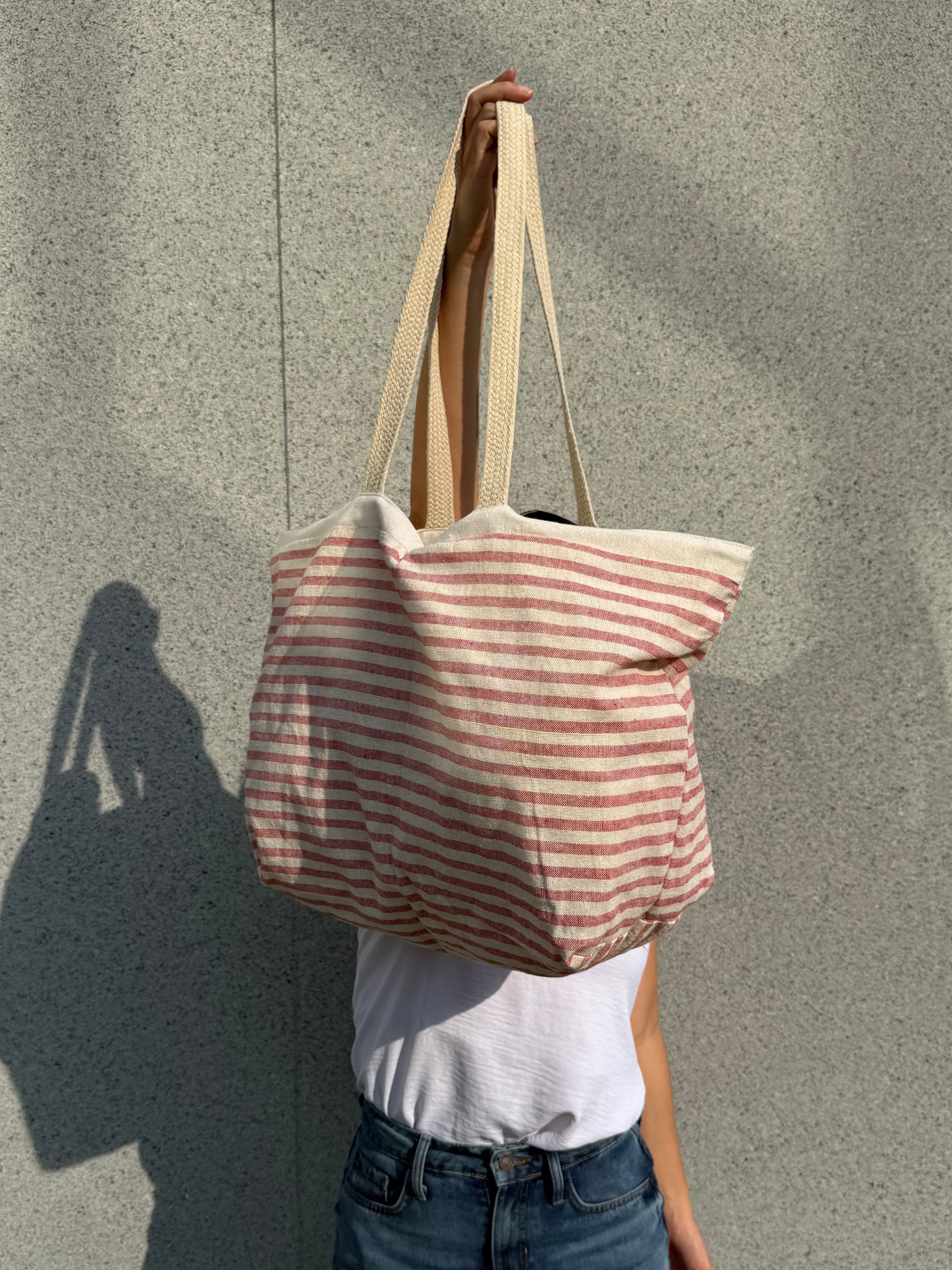 Tote Bag Playero Inicios - Rojo | Raiz Looma